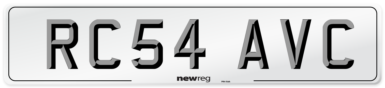 RC54 AVC Number Plate from New Reg
